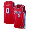 Philadelphia 76ers Tyrese Maxey 0 Jordan 2022-23 Statement Edition Punainen Miesten Pelipaidat Swingman